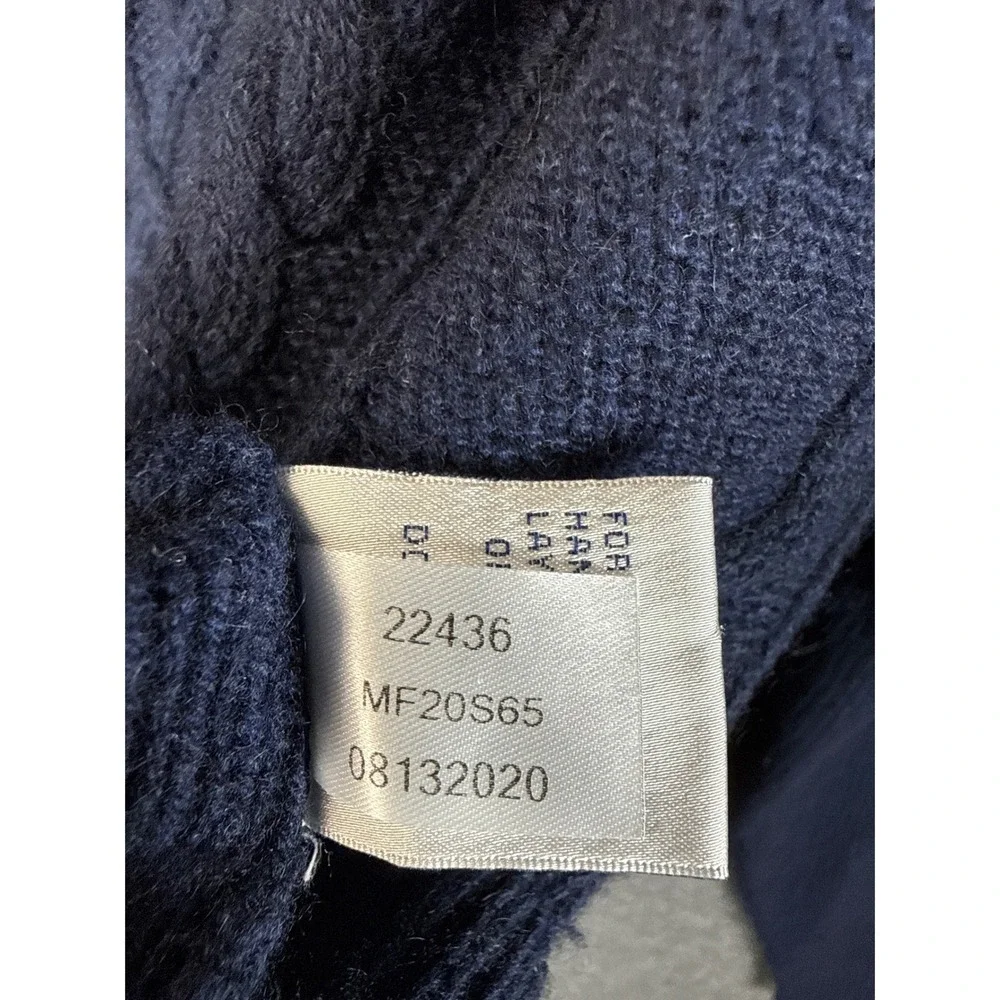 Peter‎ Millar Cable Knit Shawl Collar Sweater Blue Size S Baby Wool Yak Cashmere